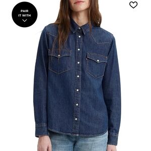 Levi's Women's The Ultimate Western Cotton Denim Shirt Size L